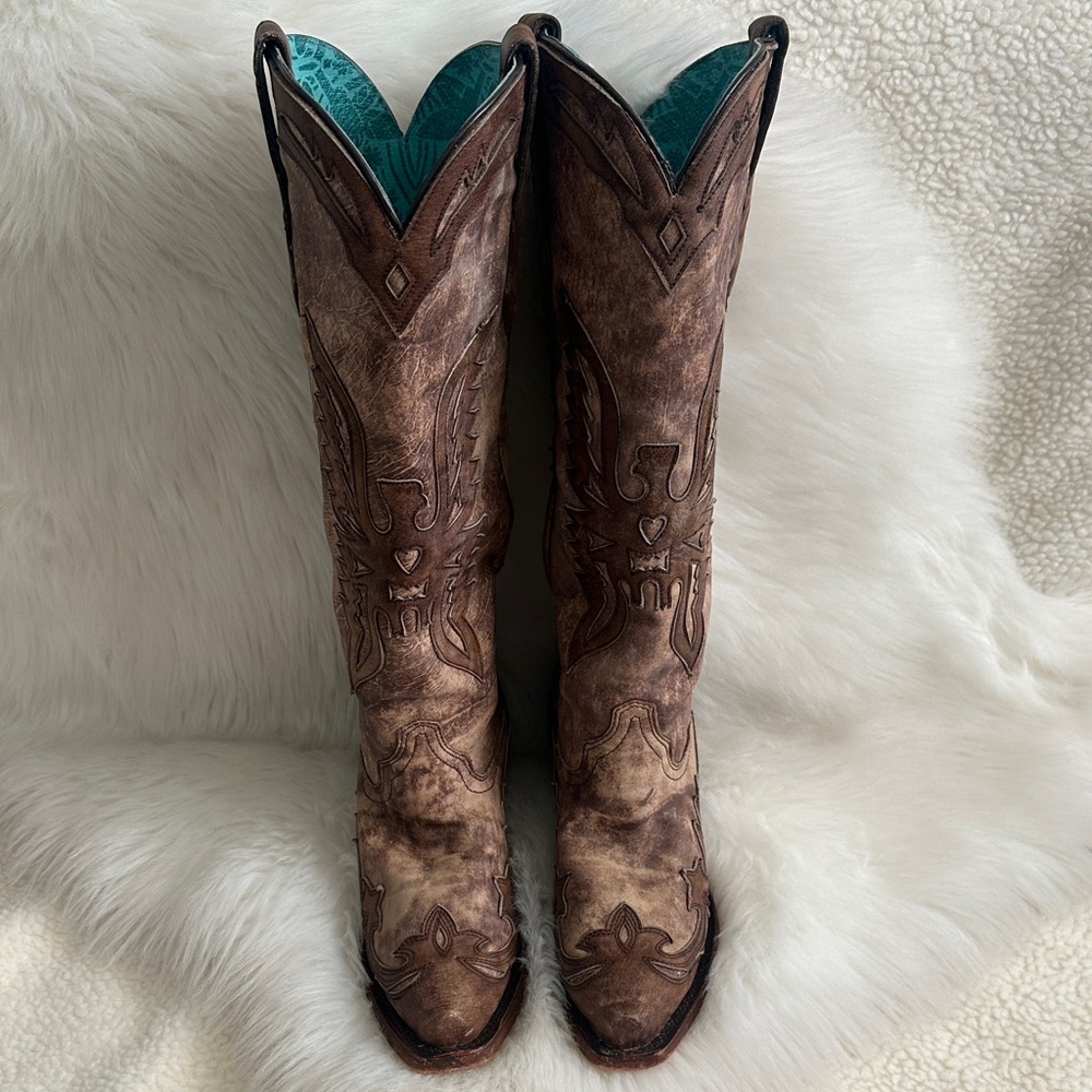 Brown Corral knee high Western Cowboy Boots